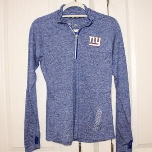 NIKE New York Giants Sideline Quarter Zip Pullover Top Blue | Small
